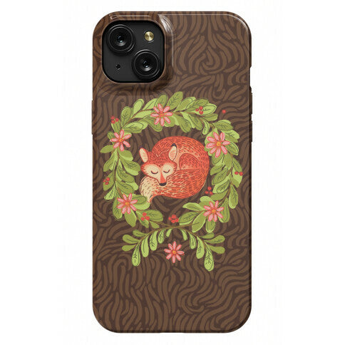 Sleeping Fox Wreath Phone Case